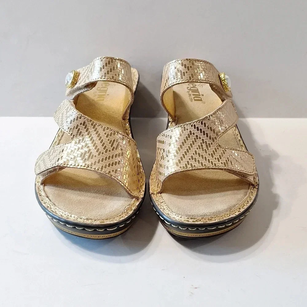 Alegria by PG Lite Gold Bohemian Carina Loti Wedge Sandals Size 36
